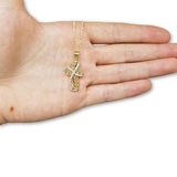 10K Or Jaune Singapour Femme Versace Croix Collier MNG-330 - OR QUEBEC 