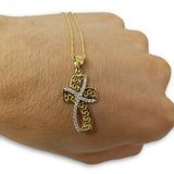 10K Or Jaune Singapour Femme Versace Croix Collier MNG-330 - OR QUEBEC 