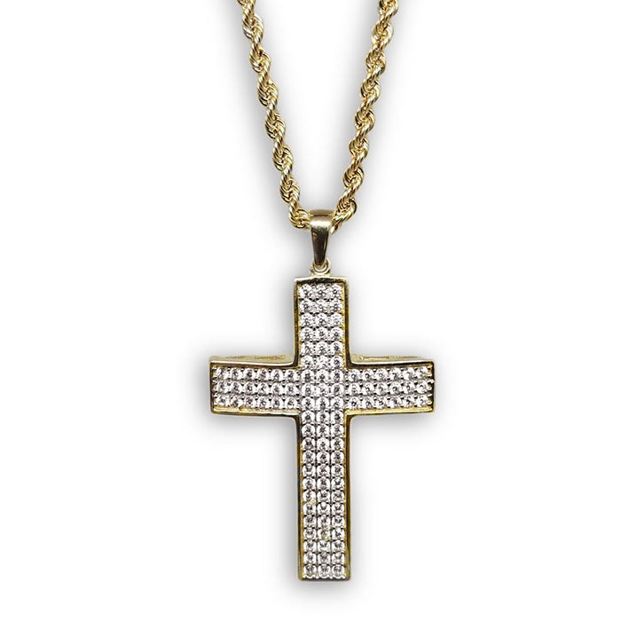 Torsade & Croix Ensemble Collier en or 10k MNG-333 - OR QUEBEC 