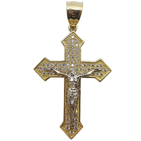 10K en or Jaune Pendentif Homme Jesus Croix MPG-288 - OR QUEBEC 