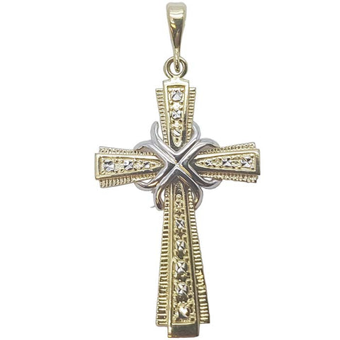 10K en or Jaune Croix Pendentif Homme MPG-305 - OR QUEBEC 