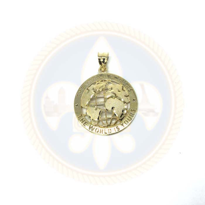 Pendentif The Wolrd Is Yours Globe or Jaune 10K XS MPG-371 - OR QUEBEC 