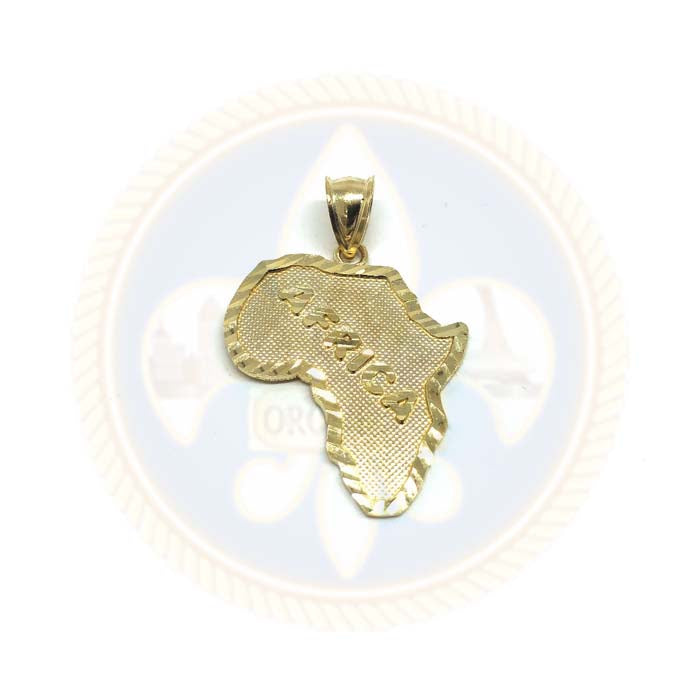 Pendentif Homme La Carte De L'Afrique en or S MPG-425 - OR QUEBEC 