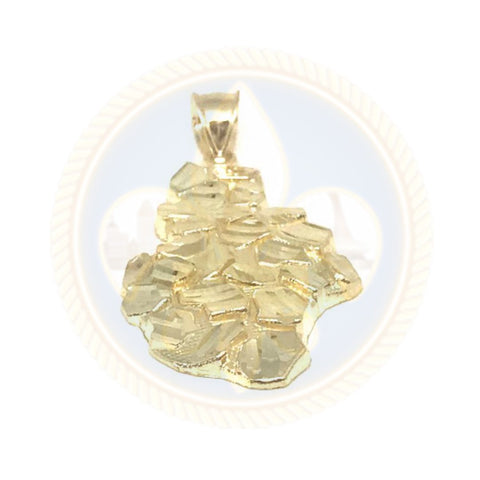 Pendentif Nugget 10KT avec finition coupe diamanté NUG_004 - OR QUEBEC 