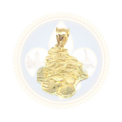 Pendentif Nugget en or 10K avec finition Diamond Cut NUG_005 - OR QUEBEC 