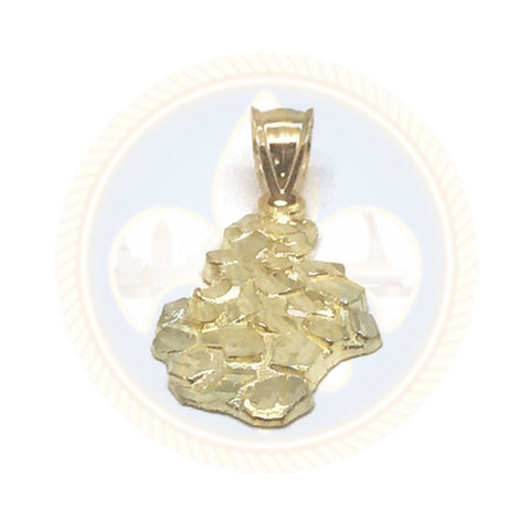 Pendentif pépites d'or jaune 10K coupe diamant NUG_006 - OR QUEBEC 