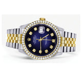 Montre Rolex Diamond Gold pour homme 16233 | 36Mm | Cadran bleu | Jubilee Band