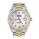 Montre Rolex Diamond Gold pour homme 16233 | 36Mm | Nacre blanche | Jubilee Band