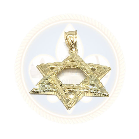 Pendentif Étoile de David en Or Jaune 10K  style Nugget & Diamond Cut SOD_006 - OR QUEBEC 