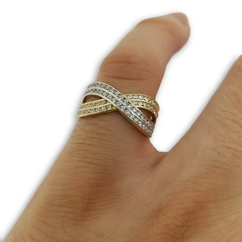 10K Bague Infini Femme Or et Zircon WGR-107 - OR QUEBEC 