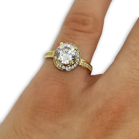 10K Bague Mariage Zircon Pour Femme WGR-108 - OR QUEBEC 