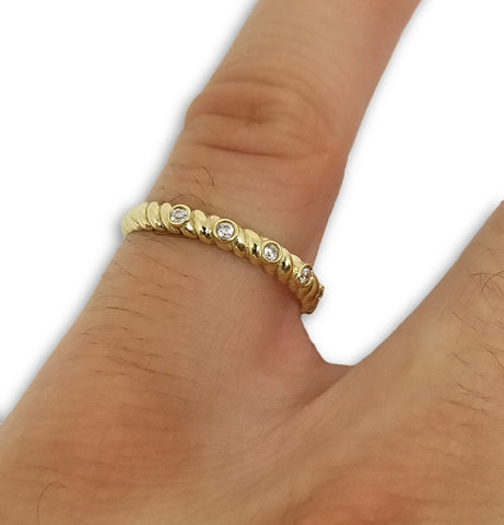 10K Bague Feme en Or jaune WGR-111 - OR QUEBEC 