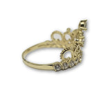 10K Or Jaune Bague Couronne Femme WGR-178 - OR QUEBEC 