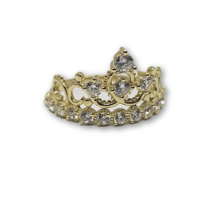 10K Or Jaune Bague Couronne Femme WGR-178 - OR QUEBEC 