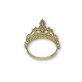 10K Or Jaune Bague Couronne Femme WGR-178 - OR QUEBEC 