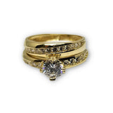 Bague mariage en or 10k pour femme 2 morceaux WGR-223 - OR QUEBEC 