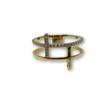 10K Or Jaune Bague Croix Femme WGR-193 - OR QUEBEC 