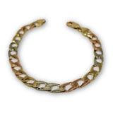 Bracelet gourmette 3 tons en or 10K Diamond Cut WBG-313 - OR QUEBEC 