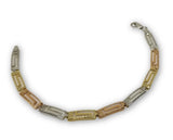 Versace 3 couleurs en or jaune rose et blanc 10K diamond cut WBG-325