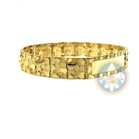 Bracelet en or 10K 11MM Nugget ID MB-021 - OR QUEBEC