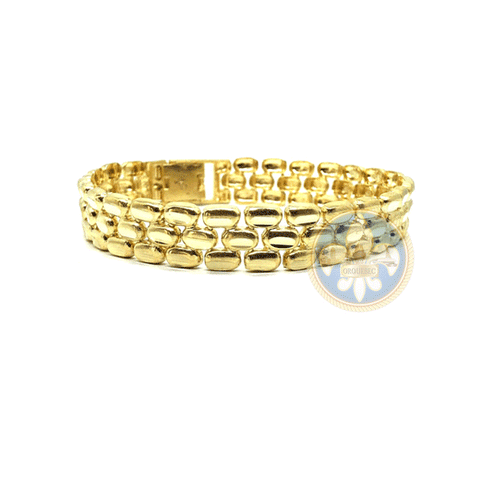 gift gold bracelet 10k nugget diamond cut shiny yellow gold