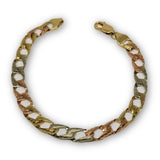 Bracelet gourmette 3 tons en or 10K Diamond Cut WBG-313 - OR QUEBEC 