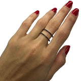 * NORA * BAGUE OR BLANC 14K AVEC NOIR DIAMANTS 0.38CT - OR QUEBEC 
