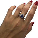 * Ariana * Bague Marriage Femme en or blanc 14K avec tanzanite 0.98CT Diamants 0.65CT - OR QUEBEC 