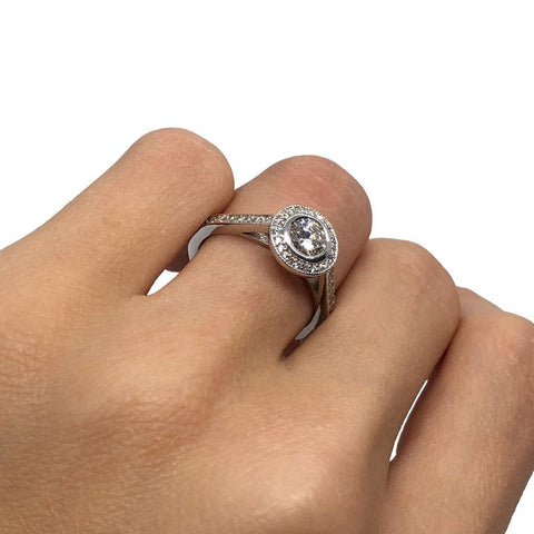 Engagement Ring White gold Diamonds , Bague Fiancailles Or Blanc